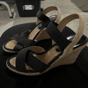 Black wedge espadrilles